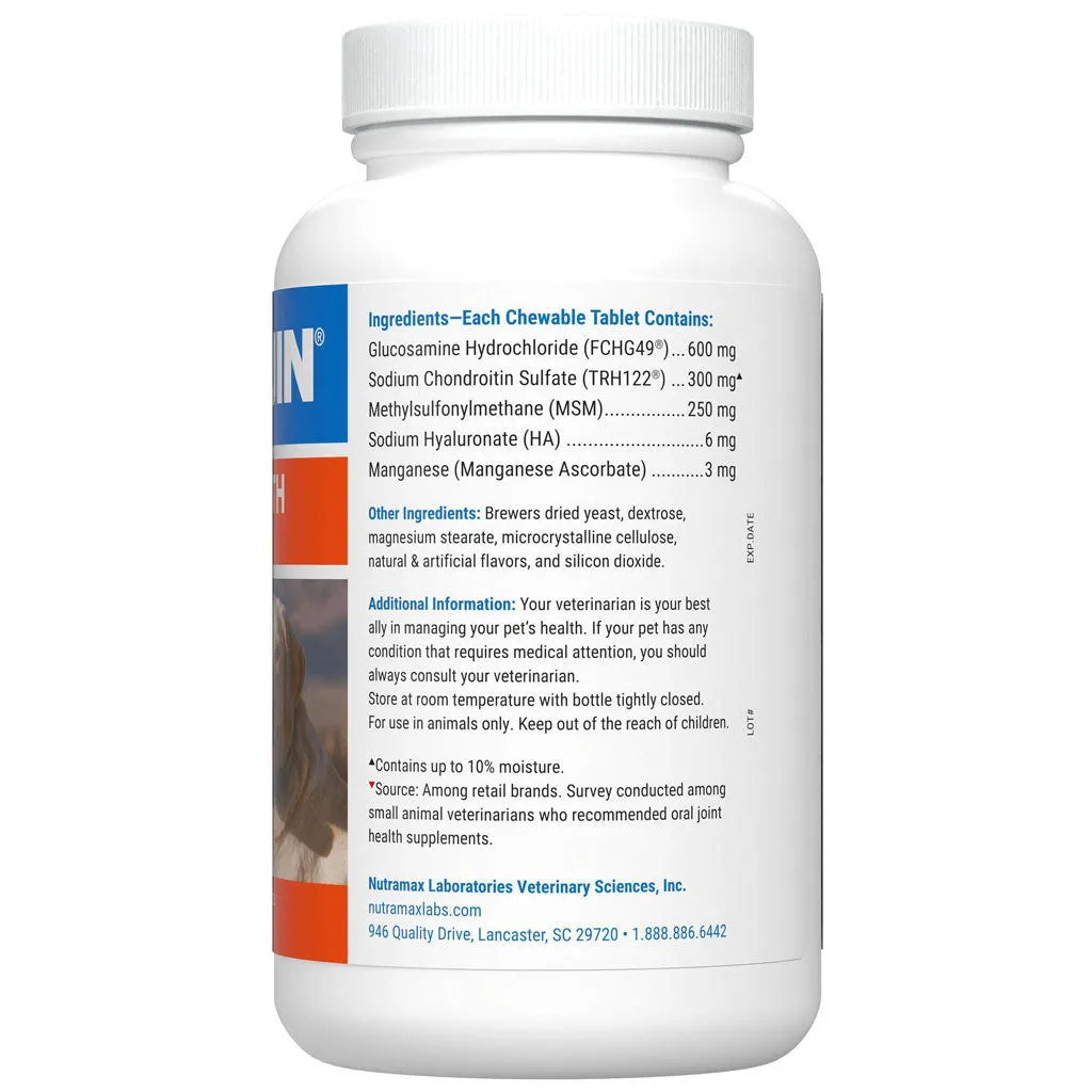 Nutramax Cosequin Maximum Strength Joint Health Supplement for Dogs - With Glucosamine, Chondroitin, MSM, and Hyaluronic Acid, 75 Chewable Tablets
