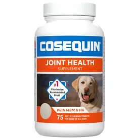 Nutramax Cosequin Maximum Strength Joint Health Supplement for Dogs - With Glucosamine, Chondroitin, MSM, and Hyaluronic Acid, 75 Chewable Tablets