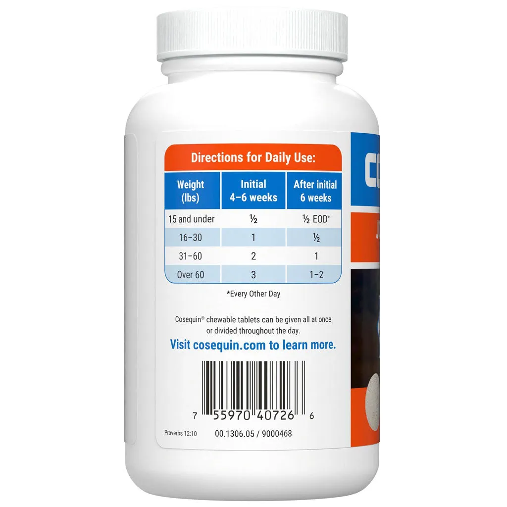 Nutramax Cosequin Maximum Strength Joint Health Supplement for Dogs - With Glucosamine, Chondroitin, MSM, and Hyaluronic Acid, 75 Chewable Tablets
