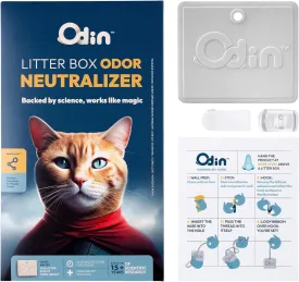 Odin Litter Box Odor Eliminator  Neutralizes Smells at the Source with Patented Tech  Light Citrus Scent  Safe, Long-Lasting, Works with Any Litter