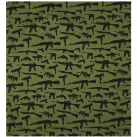Olive Drab - Guns & Rifles Pattern Bandana 22 in. x 22 in.