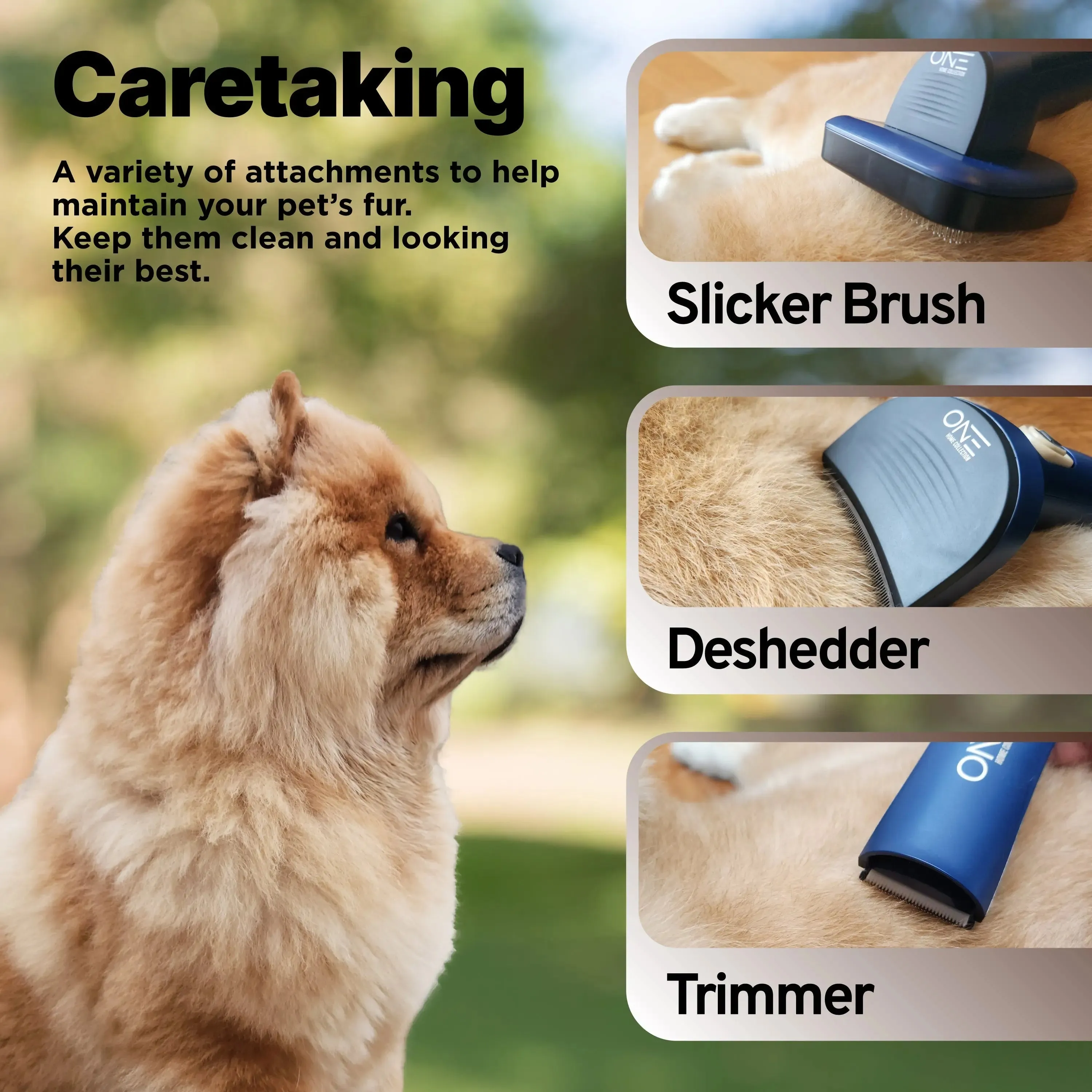 ONE Premium Dog Grooming Kit, Pet Grooming Vacuum & Dog Clippers & Dog Brush for Shedding with 5 Grooming and Cleaning Tools, Low Noise Dog Hair Remover Pet Grooming Supplies