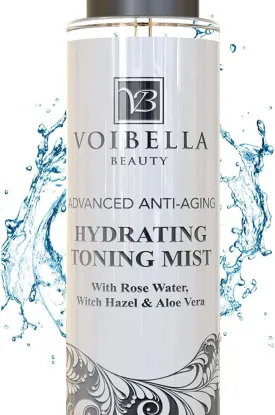 Organic Hydrating Toner for Face Anti-Aging - Rose Water, Witch Hazel & Aloe Vera Toning Facial Mist for Women. Natural Skin Moisturizing Rosewater Spray. Oil Free, Pure, Fresh & Pore Tight