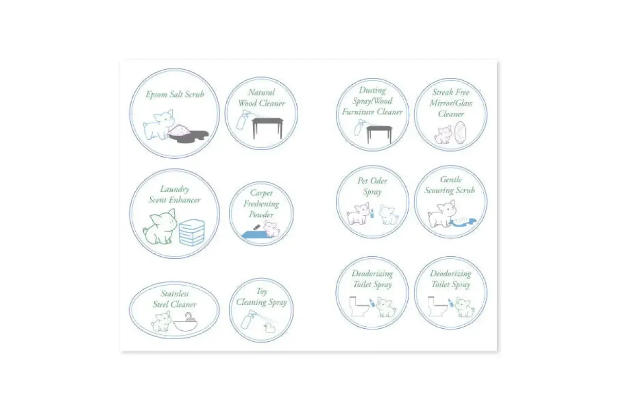 "Essential Cleaning" Recipe Booklet with Labels