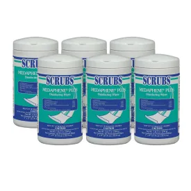 Scrubs® Medaphene® Plus Disinfectant Wipes (7" x 9" | 65 Wipe Canisters) - Case of 6