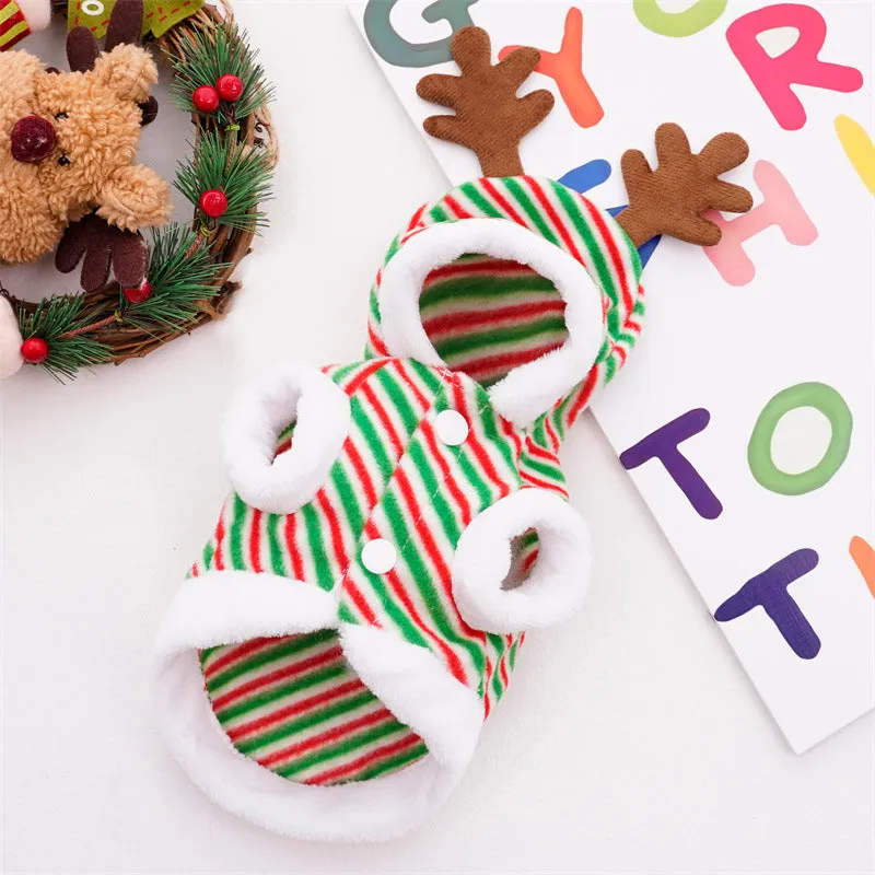Striped Antlers Pet Coat