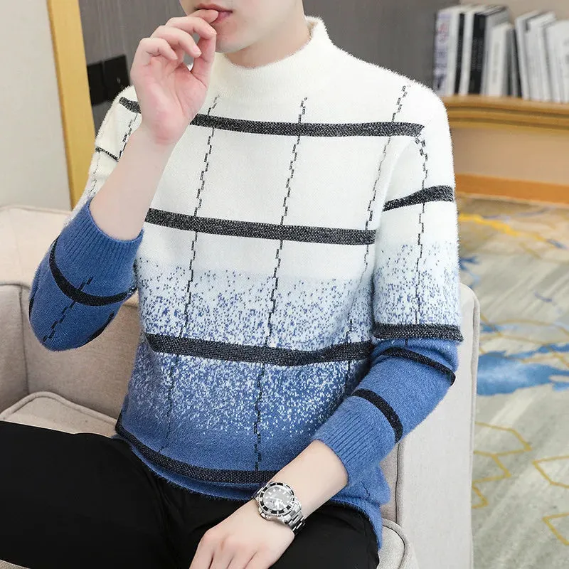 Top-Quality Winter Plaid Mink Sweater