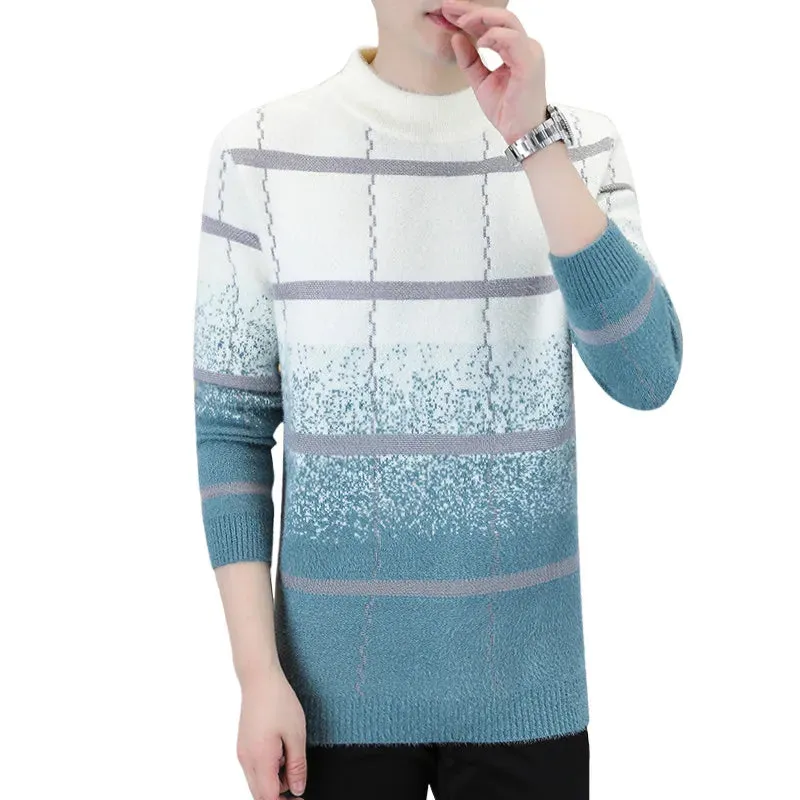 Top-Quality Winter Plaid Mink Sweater