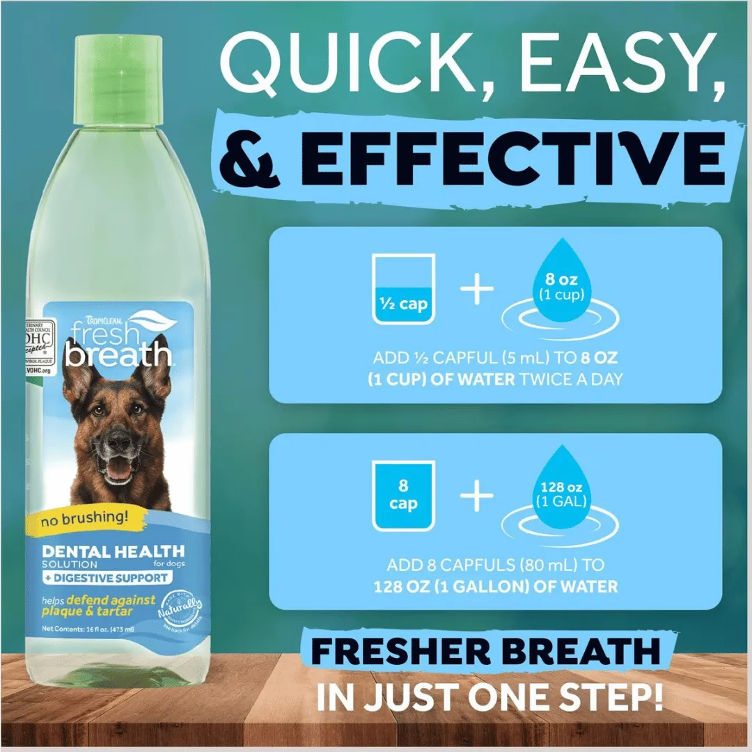 Tropiclean Fresh Breath Digestive Support Dog Water Additive