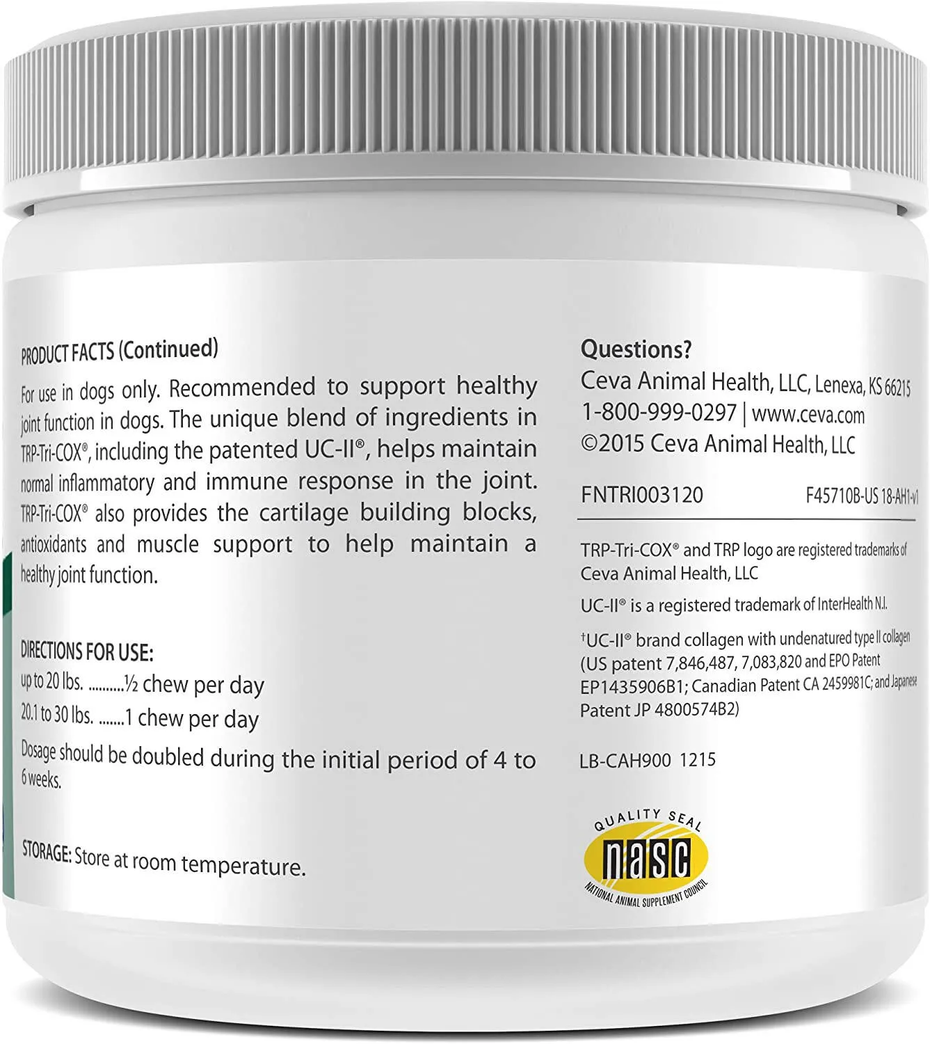 TRP-Tri-Cox Soft Chews Joint Support for Small Dogs & Puppies (120 Mini Chews)