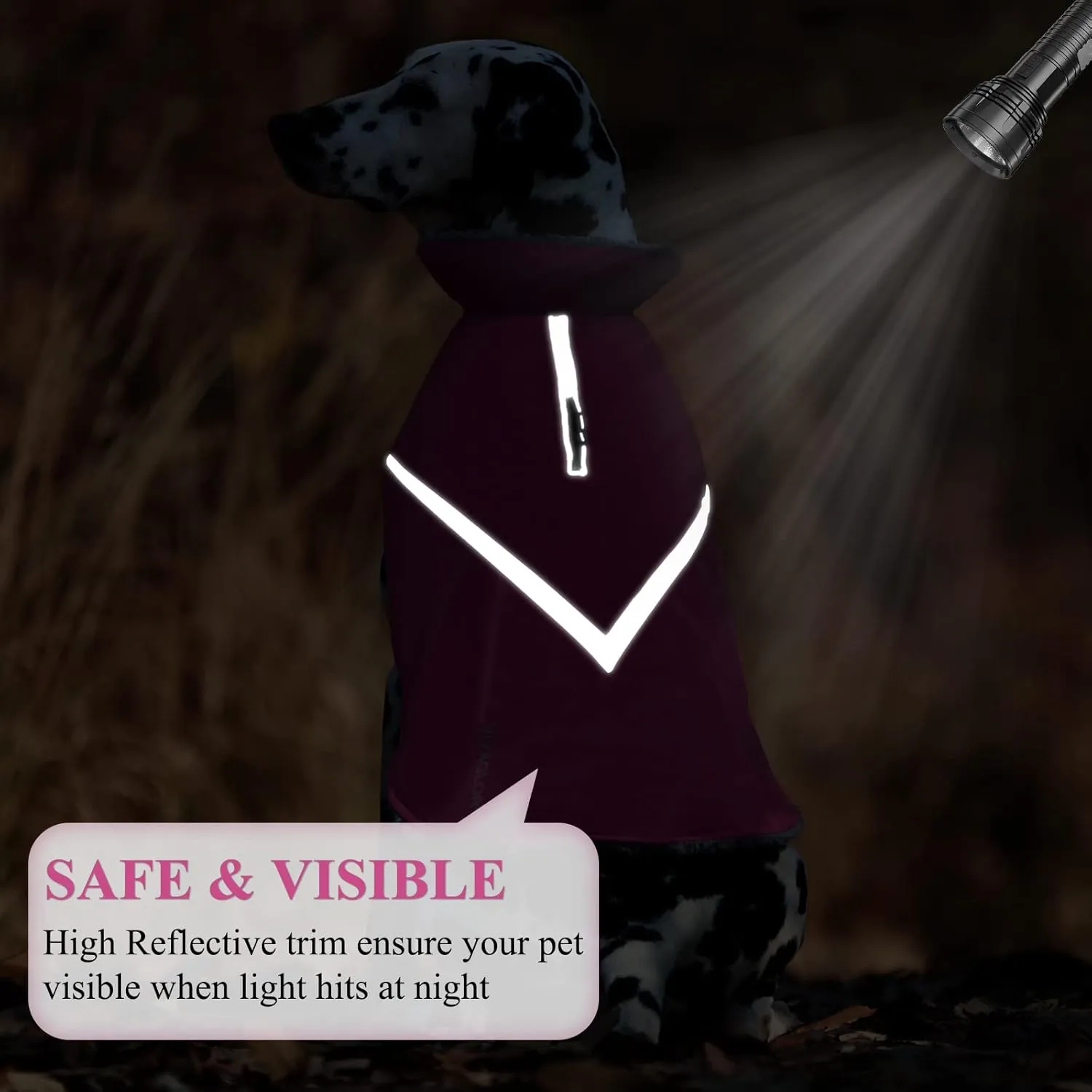 VIVAGLORY Warm Dog Fleece Vest Jacket with Two-Way Zipper Opening, Pet Jacket with Fleece Lining for Small Pets, Fuchsia XXS