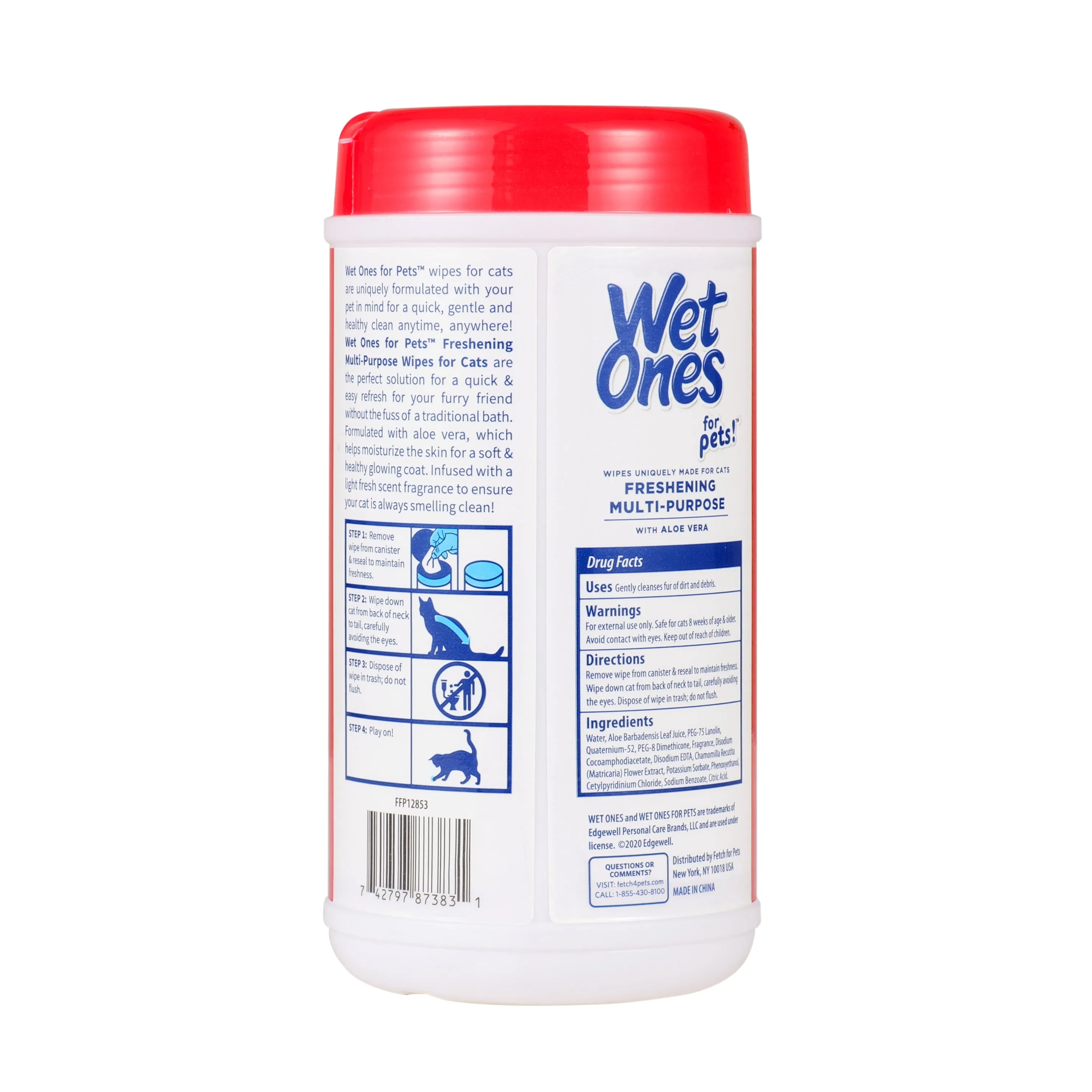 Wet Ones Multipurpose Wipe for Cats - 50 ct canister