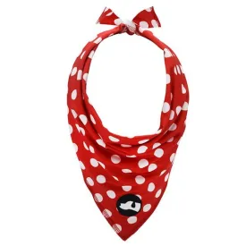 White Polka Dot Dog Bandana - Reversible