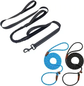 WYuZe 3 Handle Dog Leash 7FT for Large Medium Dogs   2 Pack 8FT Slip Lead Dog Leash for Small Medium Dogs
