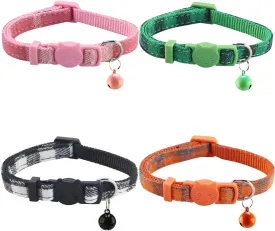 Yizepet Breakaway Cat Collar with Bell, 4 Pack Safety Adjustable Cat Collars Set