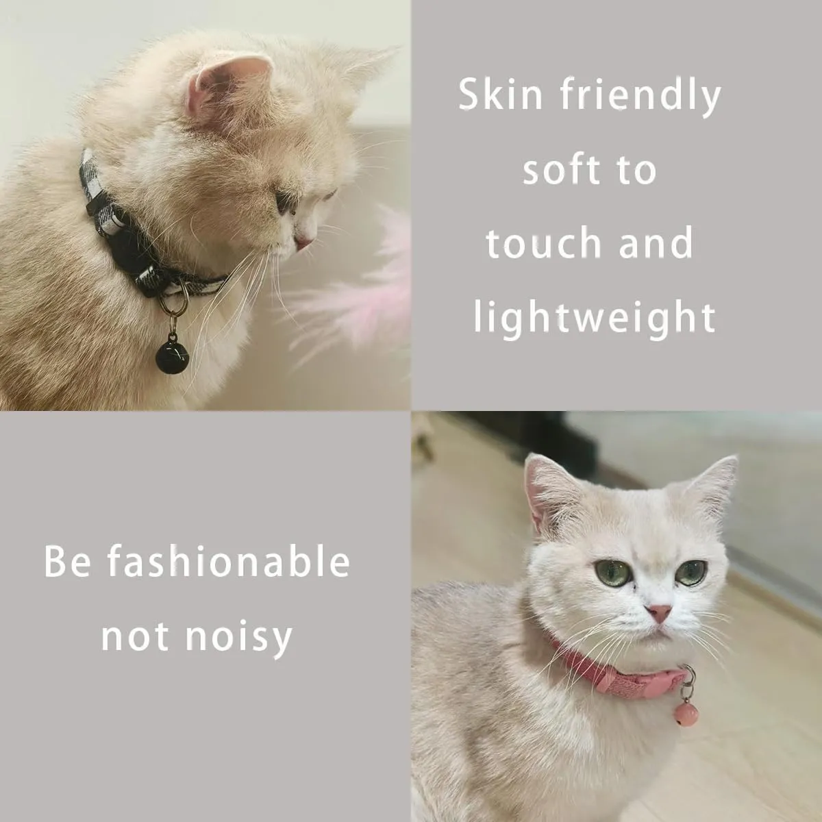Yizepet Breakaway Cat Collar with Bell, 4 Pack Safety Adjustable Cat Collars Set