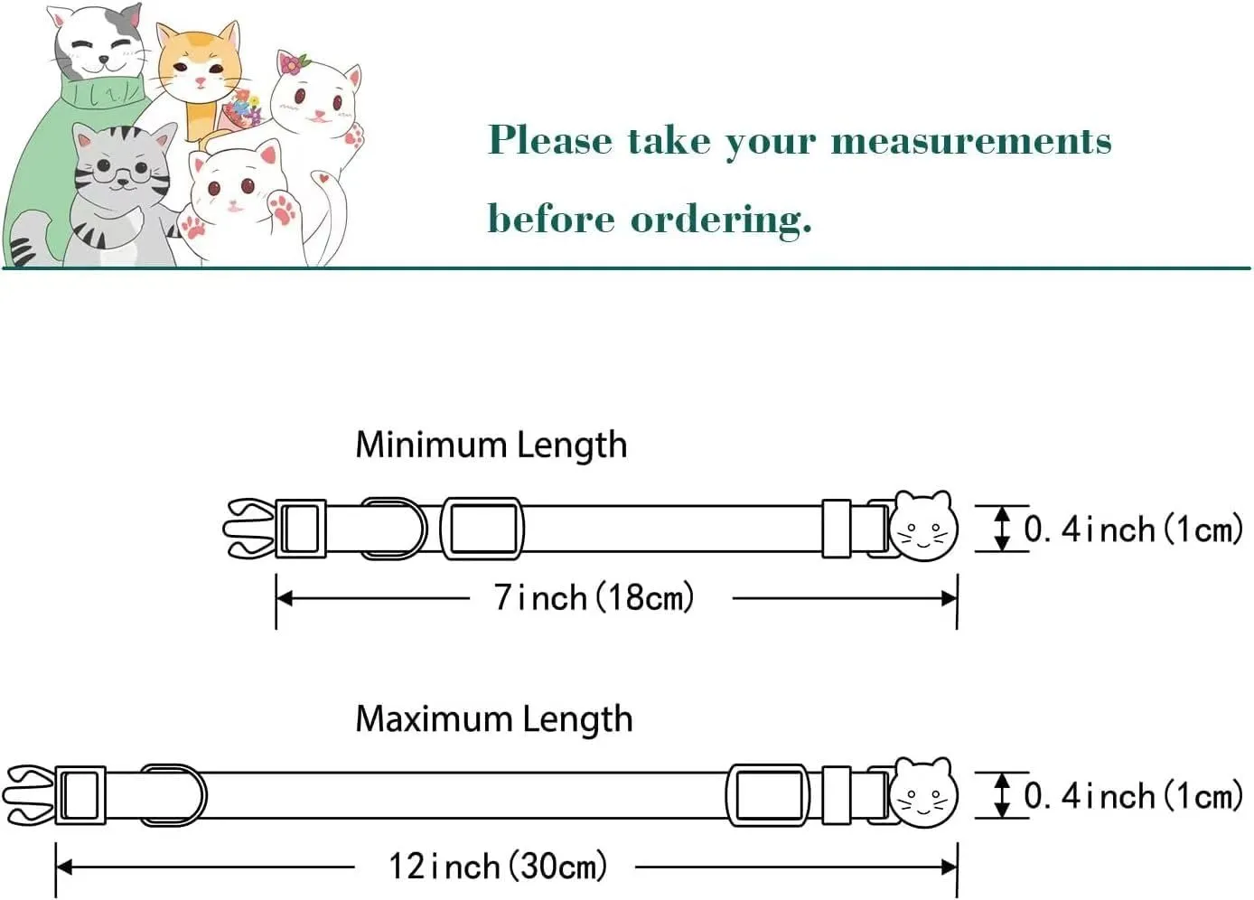 Yizepet Breakaway Cat Collar with Bell, 4 Pack Safety Adjustable Cat Collars Set