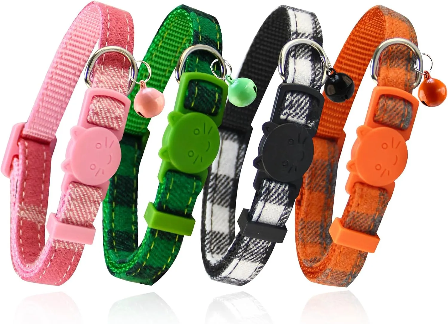 Yizepet Breakaway Cat Collar with Bell, 4 Pack Safety Adjustable Cat Collars Set