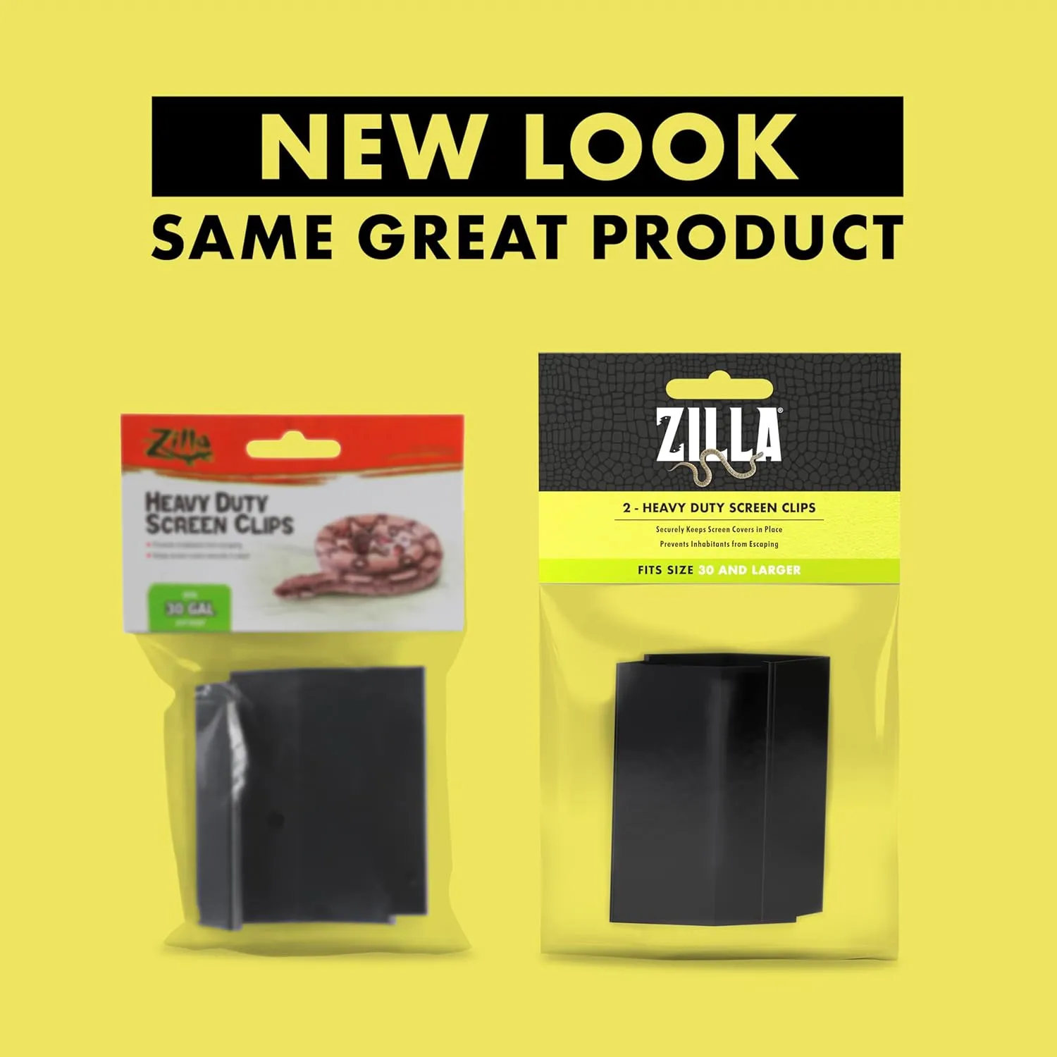 Zilla Heavy Duty Screen Clips, Secures Screen Covers to Terrarium, Fits Size 30G and Larger, 2 pack, Large