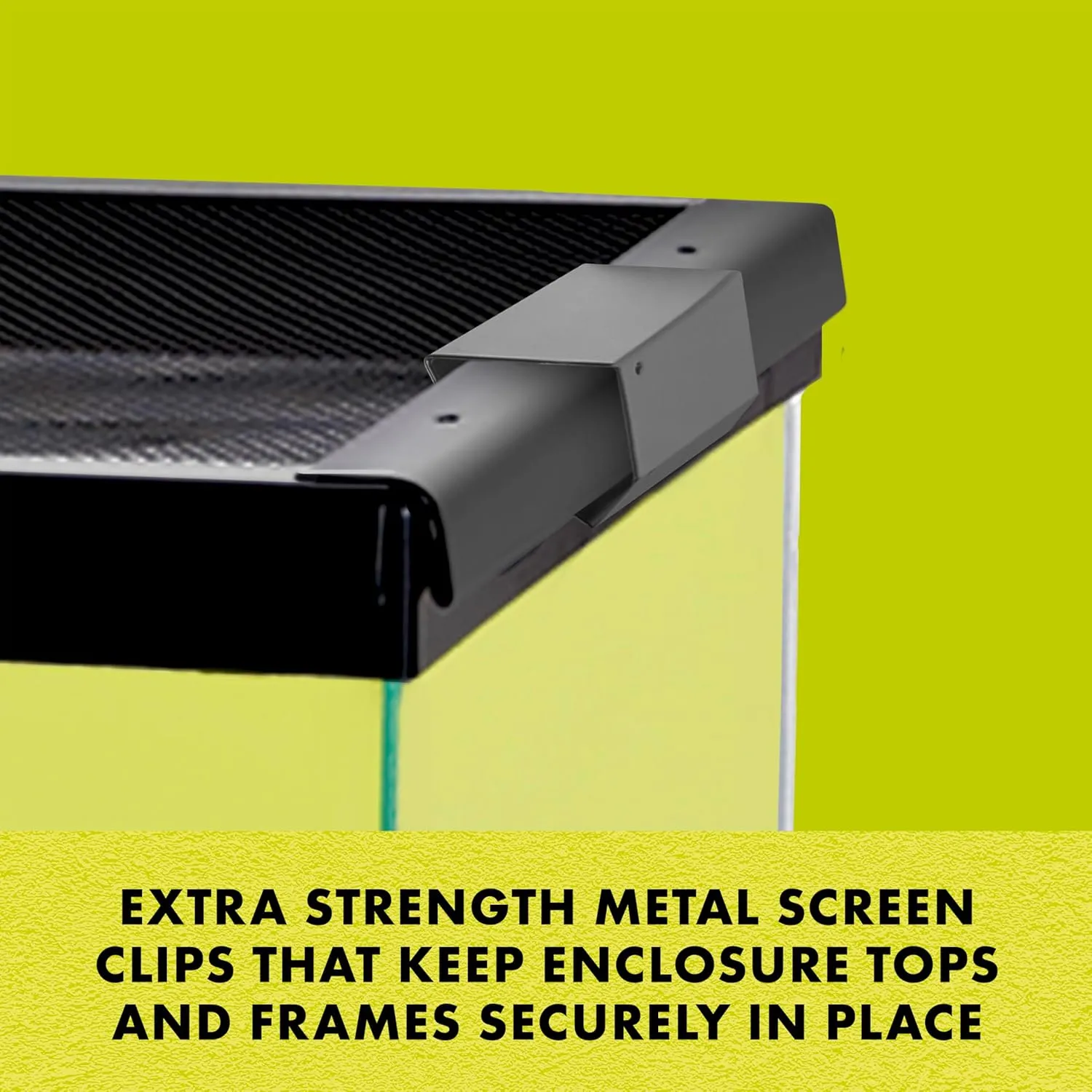 Zilla Heavy Duty Screen Clips, Secures Screen Covers to Terrarium, Fits Size 30G and Larger, 2 pack, Large